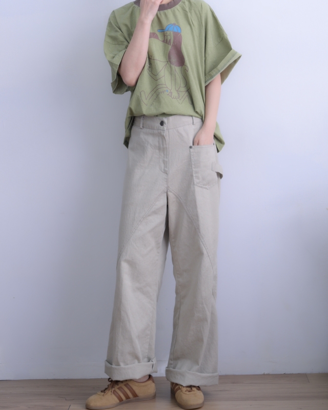 韓 配色領小狗上衣 2色 size