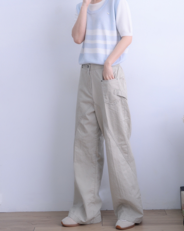 韓 假兩件式粗條上衣 3色 size