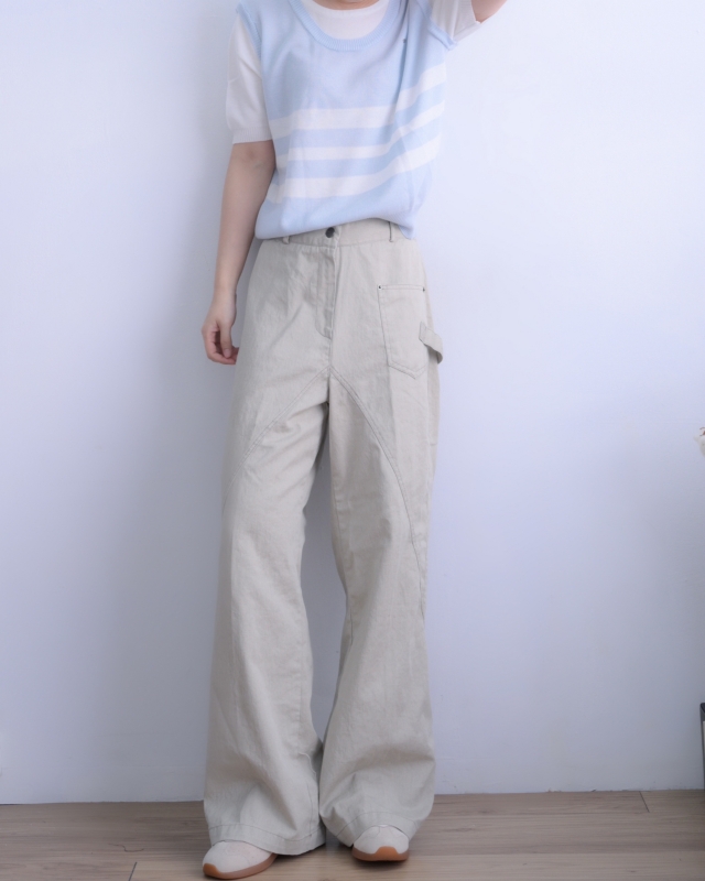 韓 假兩件式粗條上衣 3色 size