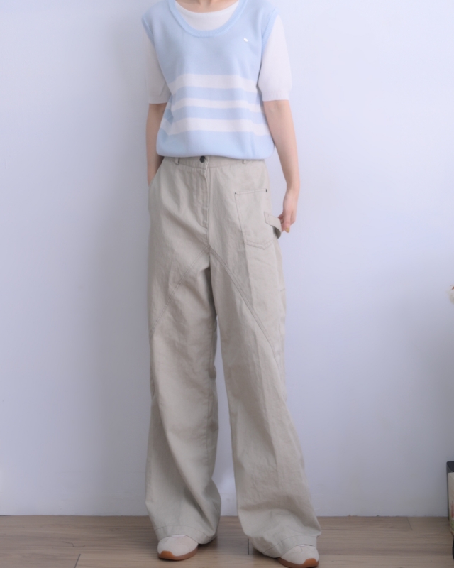 韓 假兩件式粗條上衣 3色 size