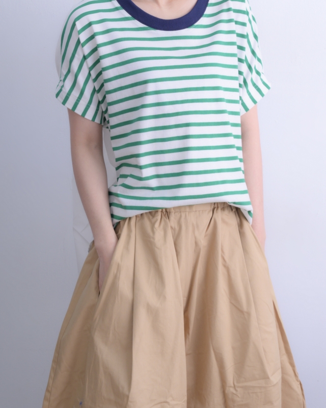 韓 背拼布條文上衣 3色 size