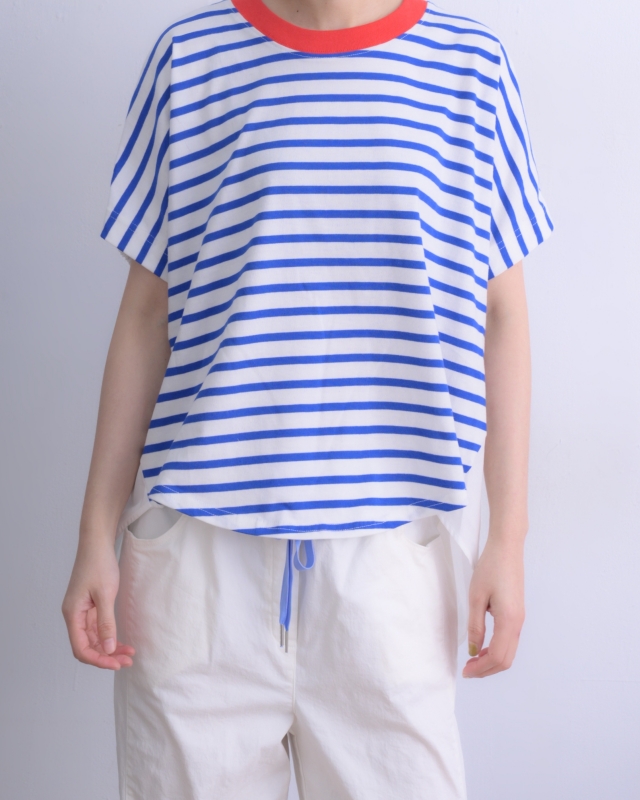 韓 背拼布條文上衣 3色 size