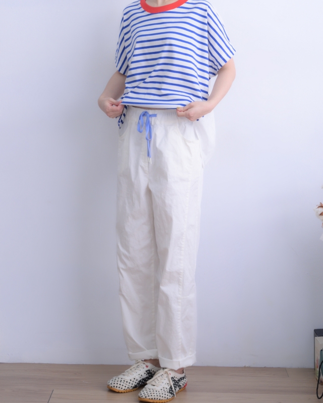 韓 背拼布條文上衣 3色 size