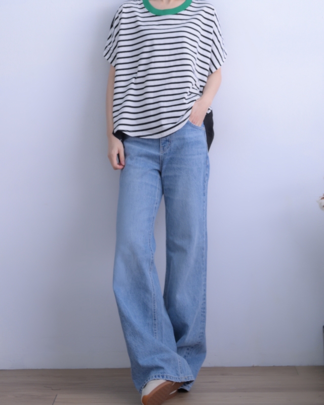 韓 背拼布條文上衣 3色 size