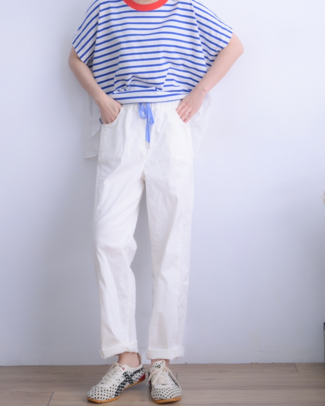 韓 背拼布條文上衣 3色 size