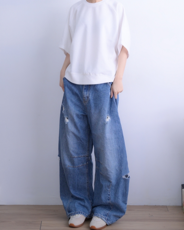 韓 素色前短後長上衣 2色 size