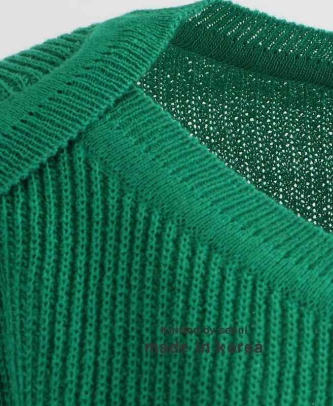 韓 造型領針織上衣 4色 size