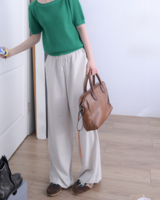 韓 造型領針織上衣 4色 size