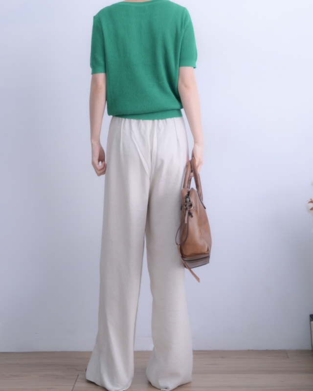 韓 造型領針織上衣 4色 size