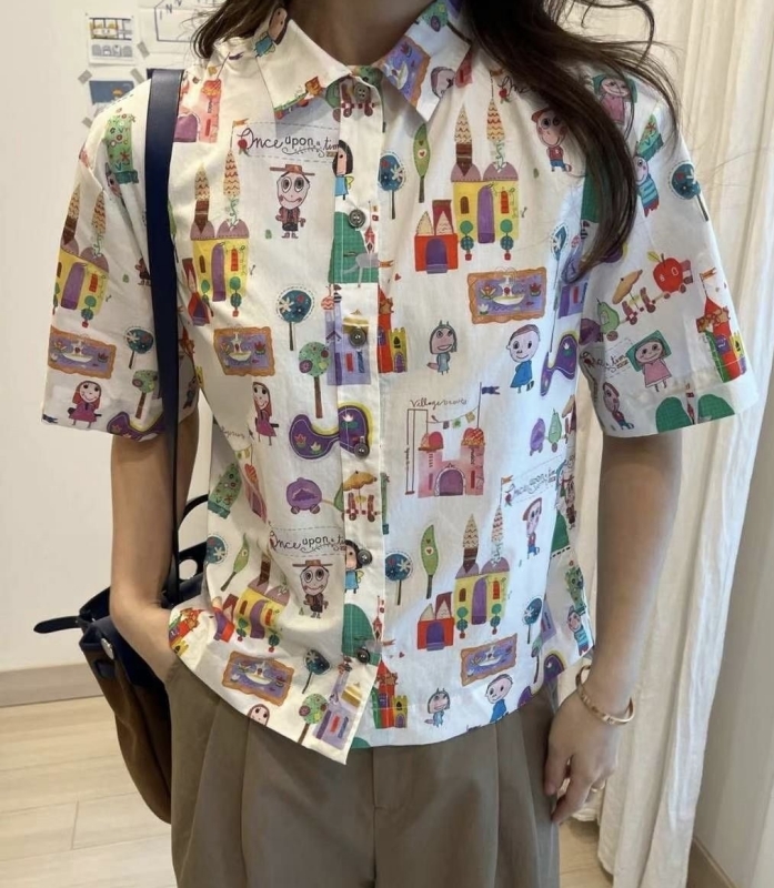 韓 Q板手繪風襯衫 size
