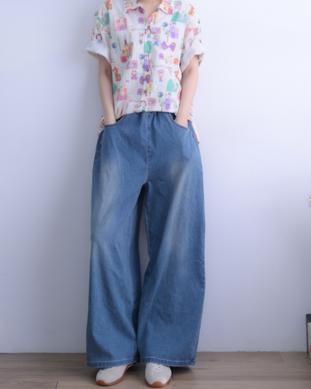 韓 Q板手繪風襯衫 size
