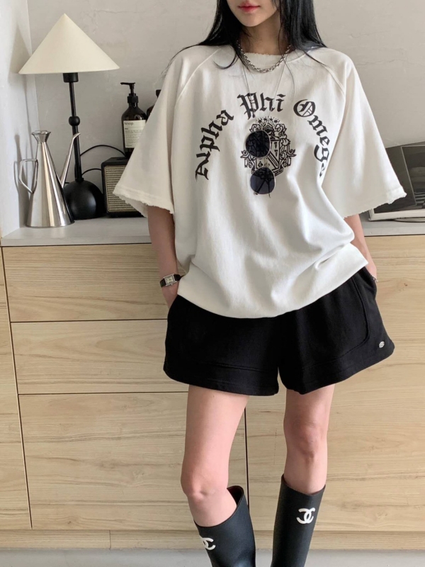 韓 圖騰英文字上衣 3色