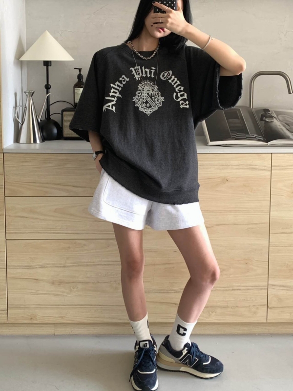 韓 圖騰英文字上衣 3色