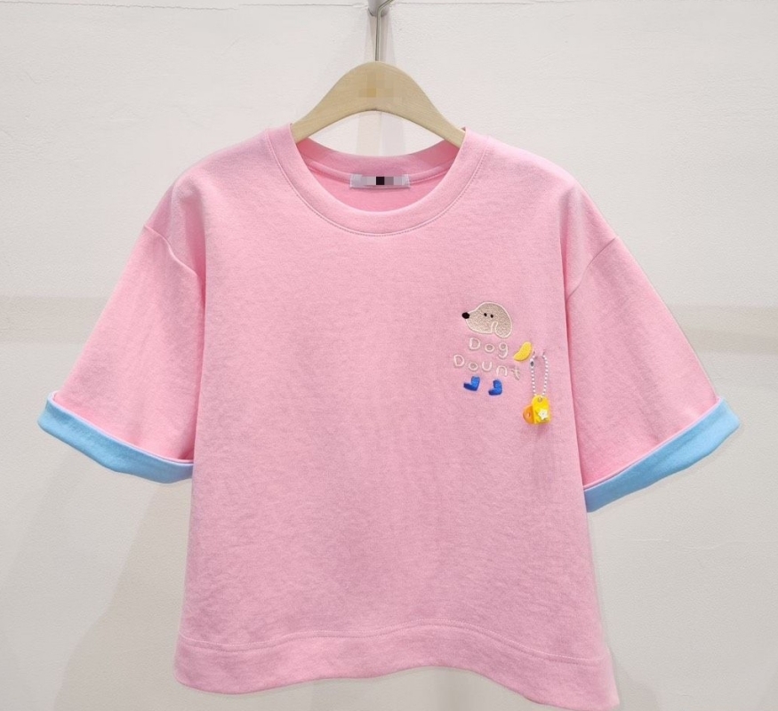 韓 袖配色狗狗上衣 2色 size