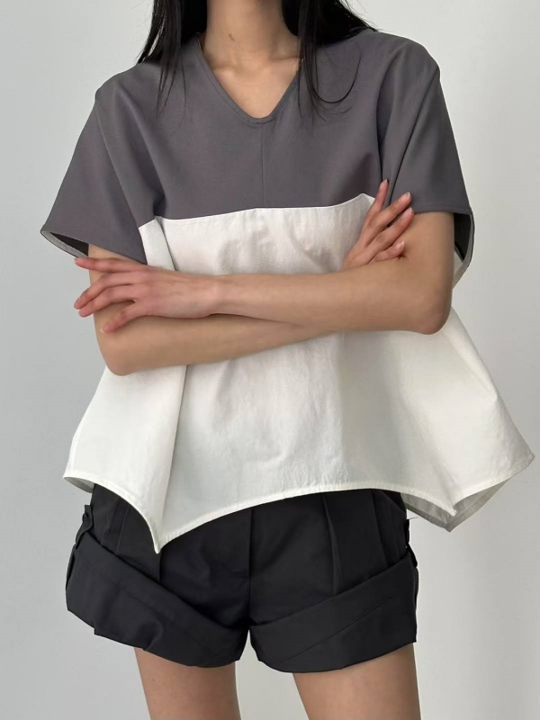 韓 彎彎下襬上衣 3色