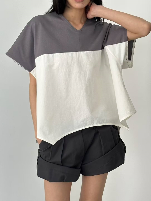 韓 彎彎下襬上衣 3色