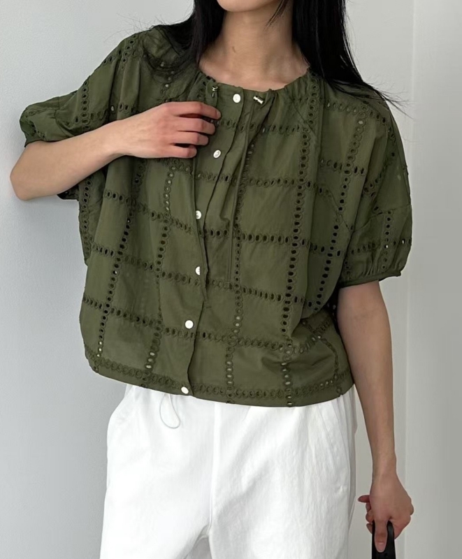 韓 燒花綁帶上衣 4色 size