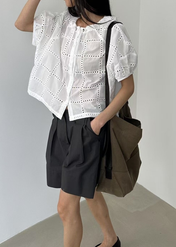 韓 燒花綁帶上衣 4色 size