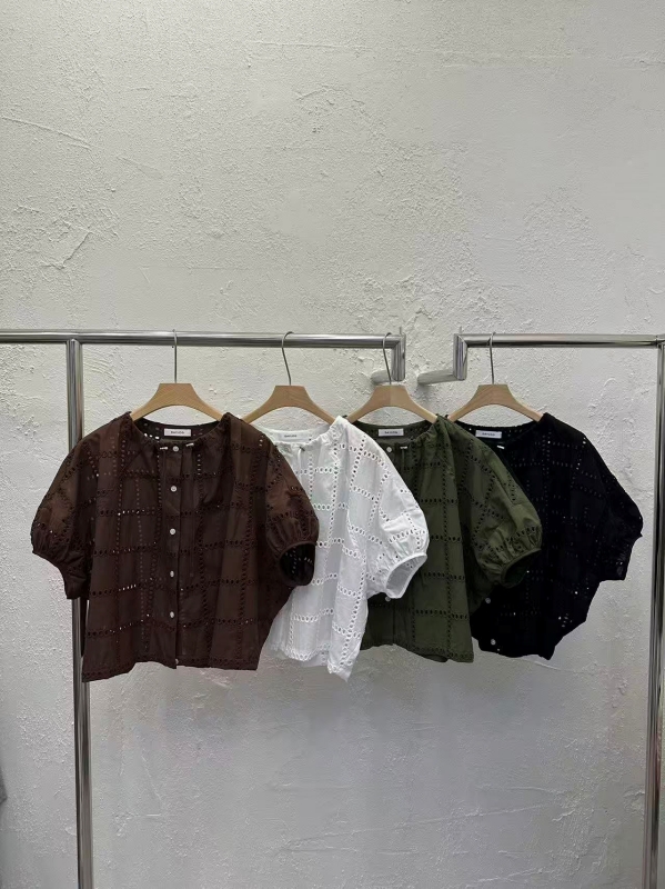 韓 燒花綁帶上衣 4色 size