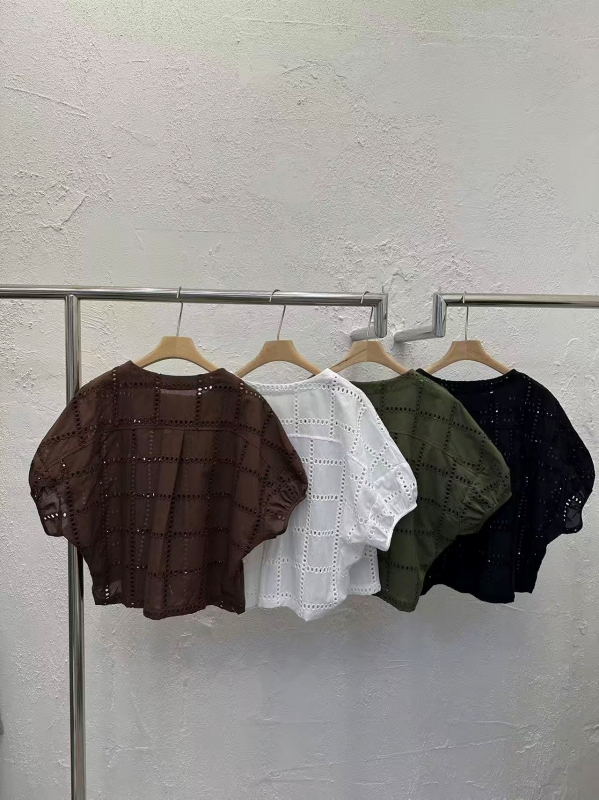 韓 燒花綁帶上衣 4色 size