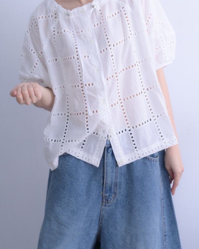 韓 燒花綁帶上衣 4色 size