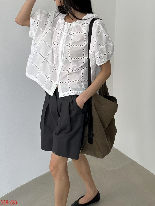 韓 燒花綁帶上衣 4色 size