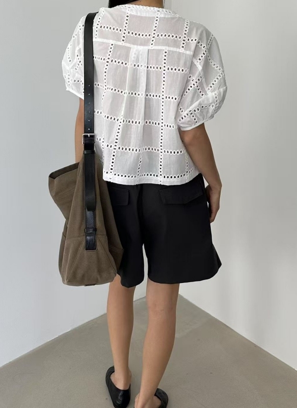 韓 燒花綁帶上衣 4色 size