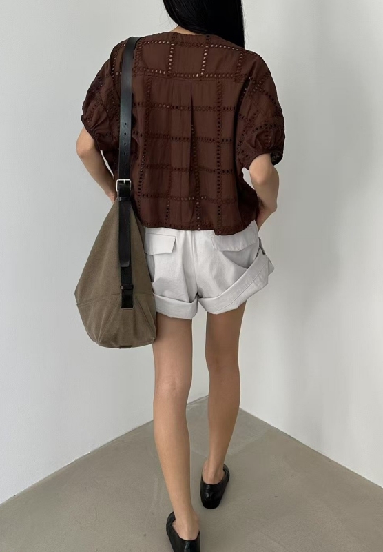 韓 燒花綁帶上衣 4色 size