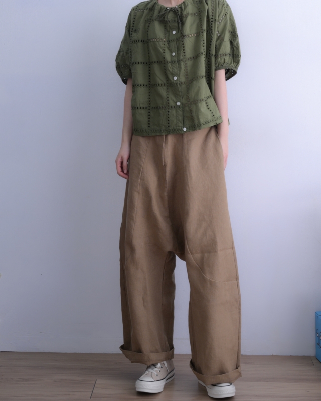 韓 燒花綁帶上衣 4色 size