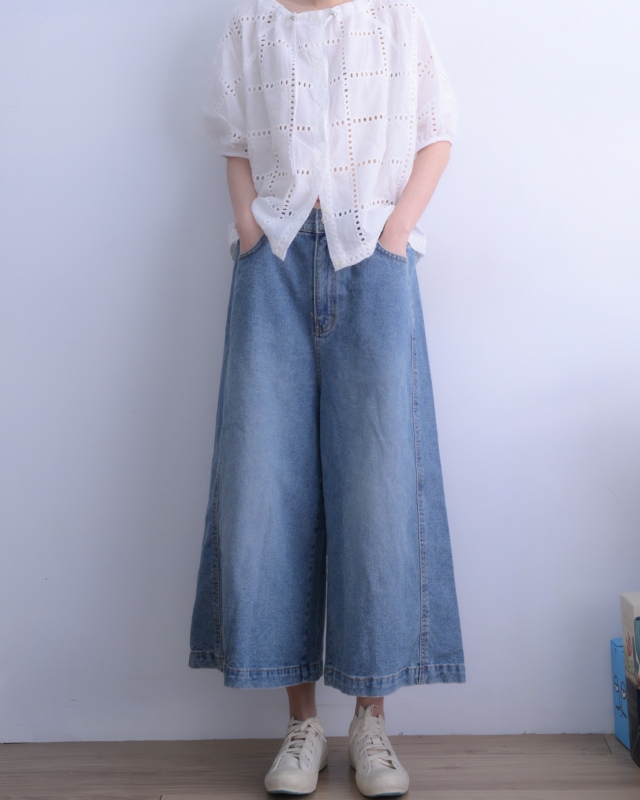 韓 燒花綁帶上衣 4色 size