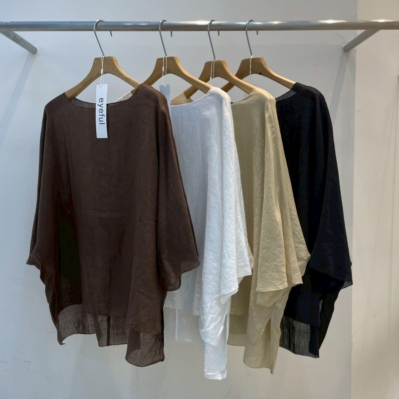 韓 前短後長中長版上衣 4色