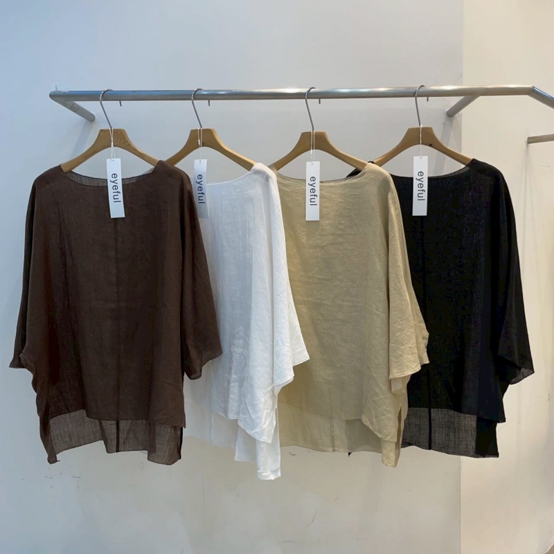 韓 前短後長中長版上衣 4色