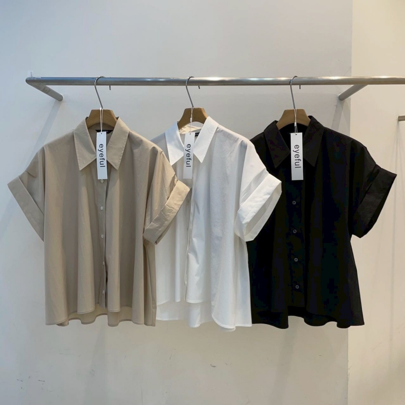韓 袖反摺襯衫 3色 size