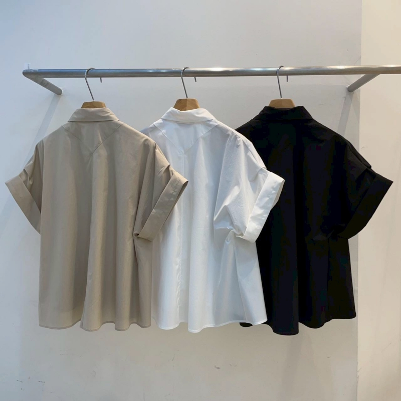 韓 袖反摺襯衫 3色 size