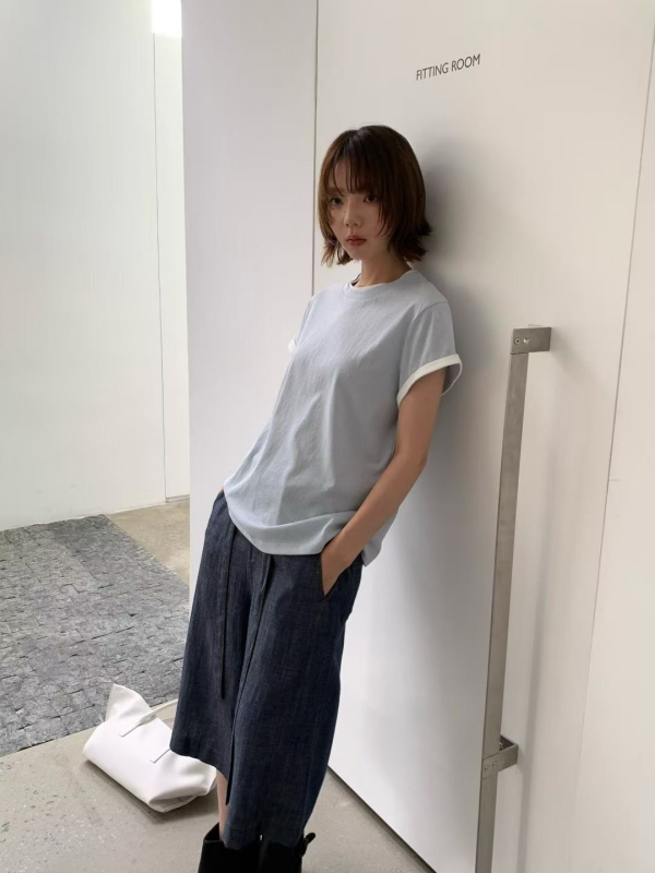 韓 袖配色上衣 10色