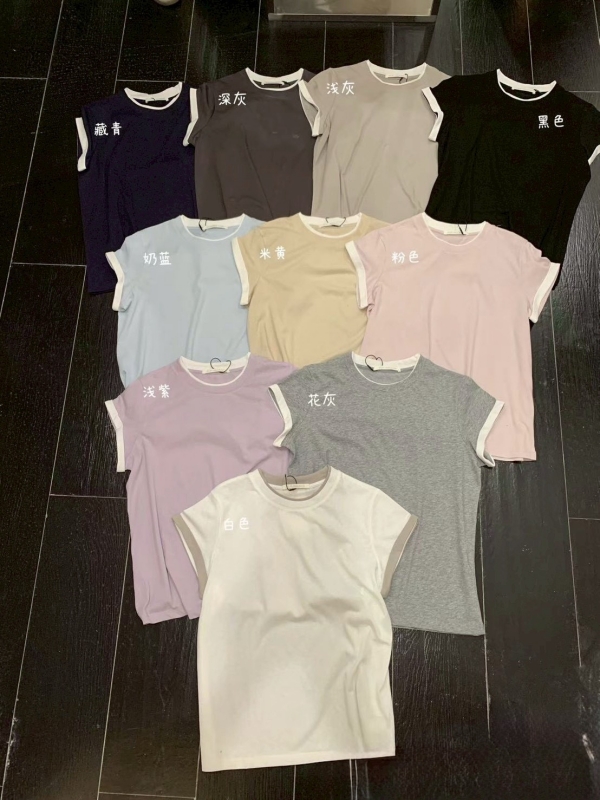 韓 袖配色上衣 10色