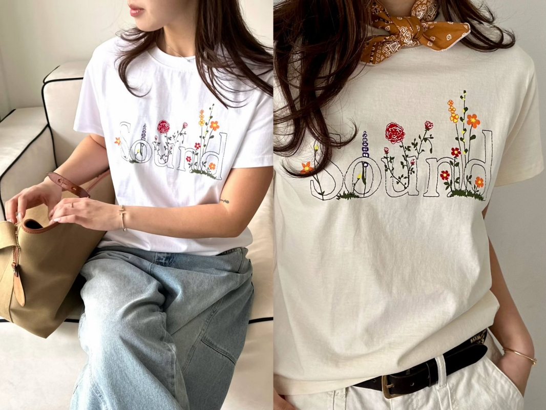 韓 英文字花上衣 2色