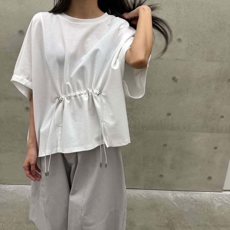 韓 前綁帶抽繩上衣 2色