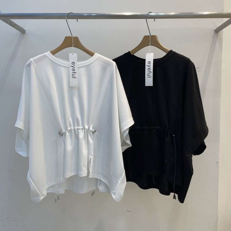 韓 前綁帶抽繩上衣 2色