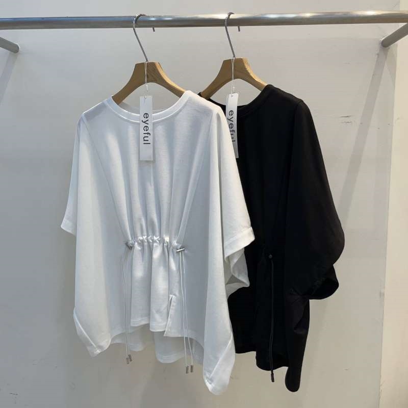 韓 前綁帶抽繩上衣 2色