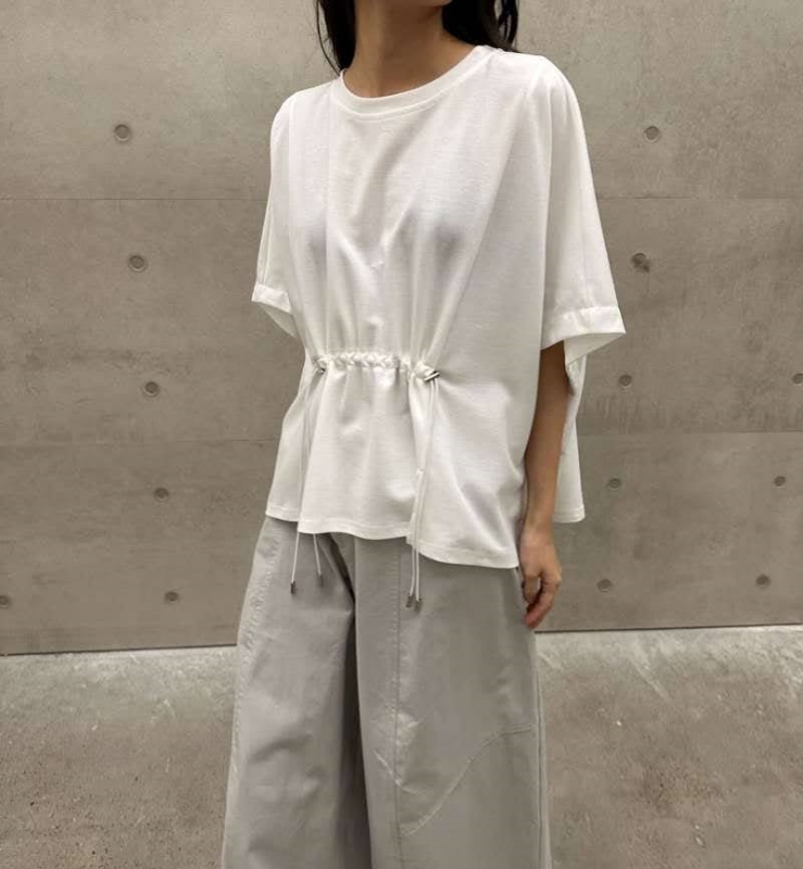 韓 前綁帶抽繩上衣 2色