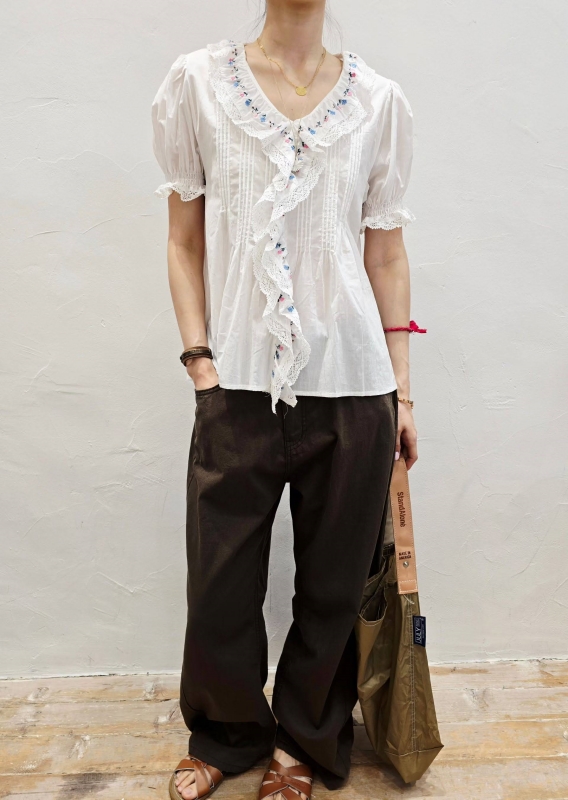 韓 小花領浪漫上衣