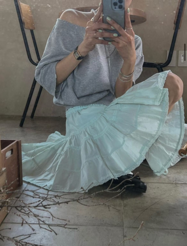 韓 斜肩素色上衣 3色