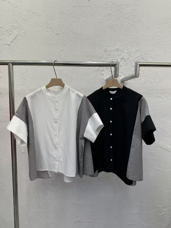 韓 側接小格上衣 2色