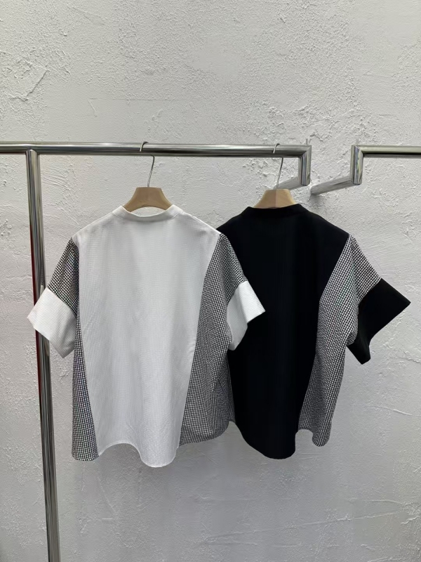 韓 側接小格上衣 2色