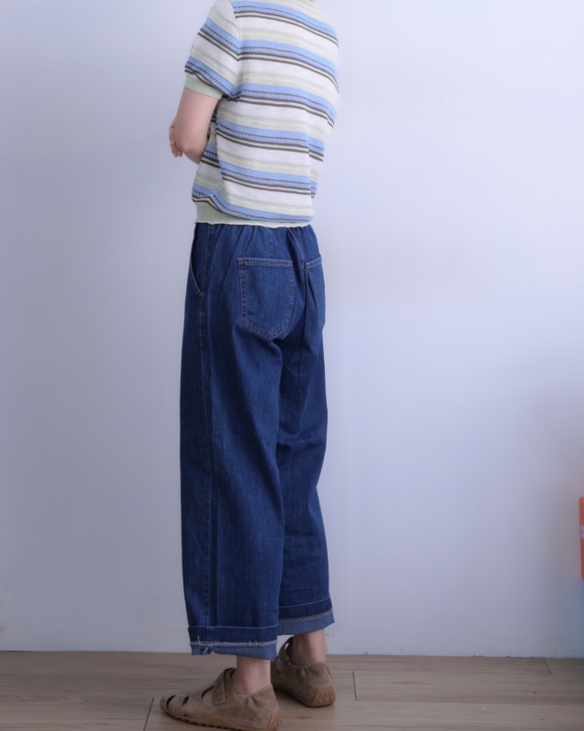 韓 藍綠條針織上衣 size