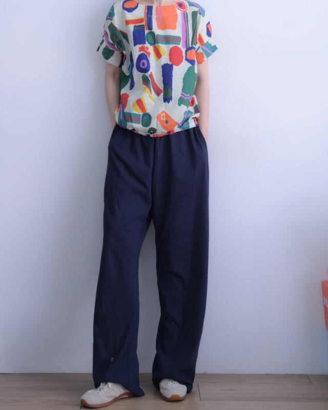 韓 幾何拚色塊上衣 2色 size