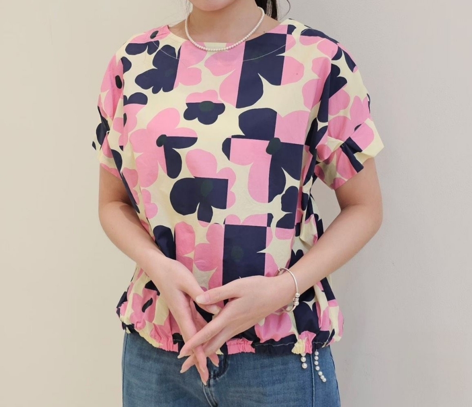 韓 雙色拼花上衣 2色