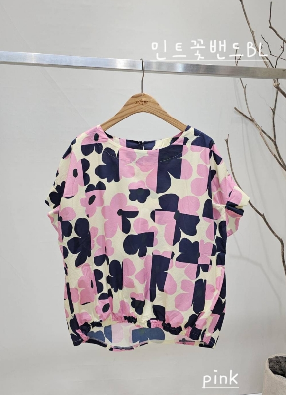 韓 雙色拼花上衣 2色