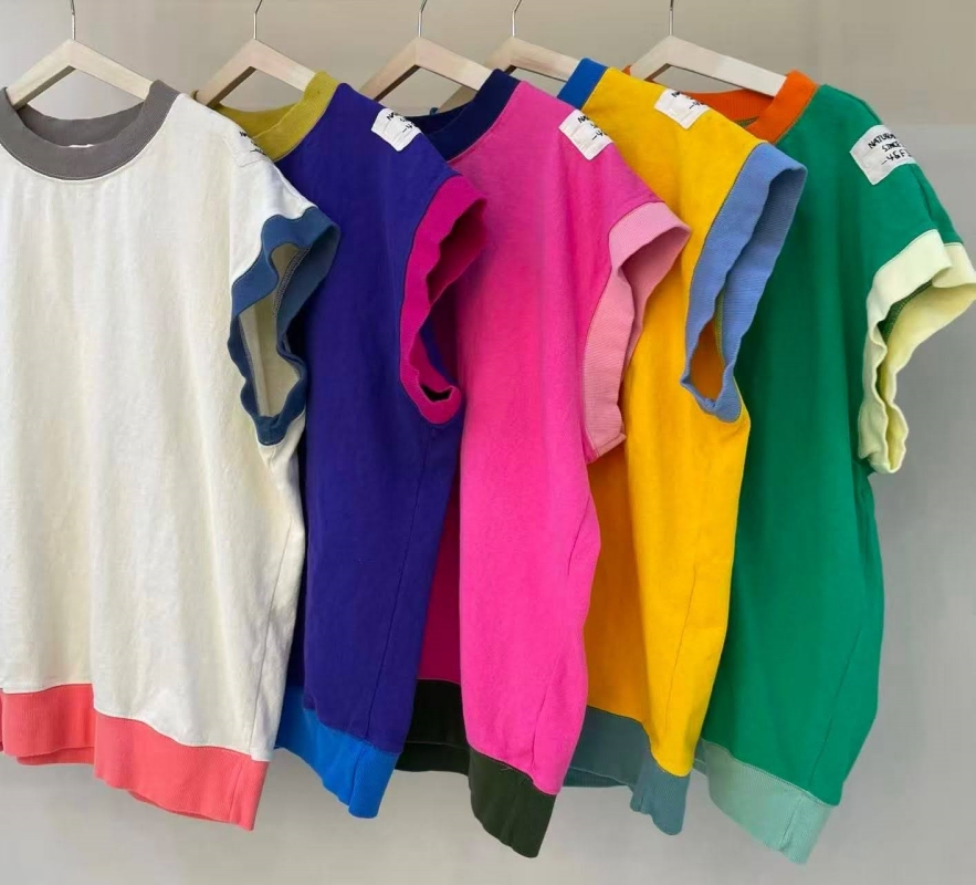 韓 配色袖上衣 5色